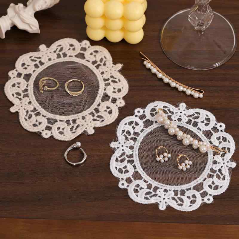 アクセサリー マット クロス 収納 ディスプレイ 卓上 インテリア 雑貨 小物 シンプル おしゃれ 刺繍 レ..