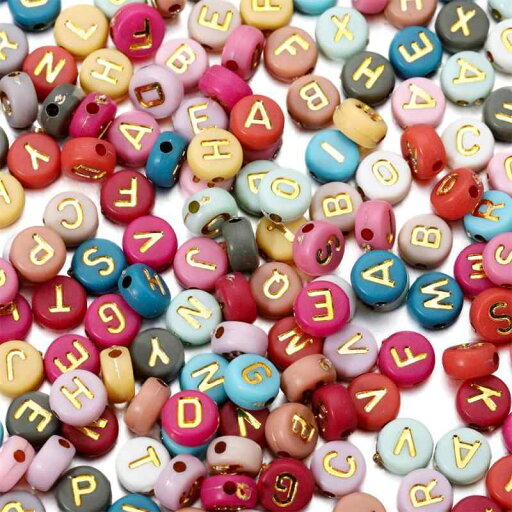 ハンドメイド ビーズ DIY アクセサリー アクリル ルース カラフル 英字 ネックレス ブレスレット 作成 材料 ランダム ゴールド かわいい 小物 ハンドメイド ビーズ DIY アクセサリー アクリル ルース カラフル 英字 ネックレス ブレスレット 作成 材料 ランダム ゴールド かわいい 小物