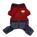 ペット 犬 服 秋冬 ドッグウェア 男の子 小型 お散歩 おでかけ 室内 プレゼント かわいい ポメラニアン トイプードル チワワ 厚手 暖かい 重ね着風 赤