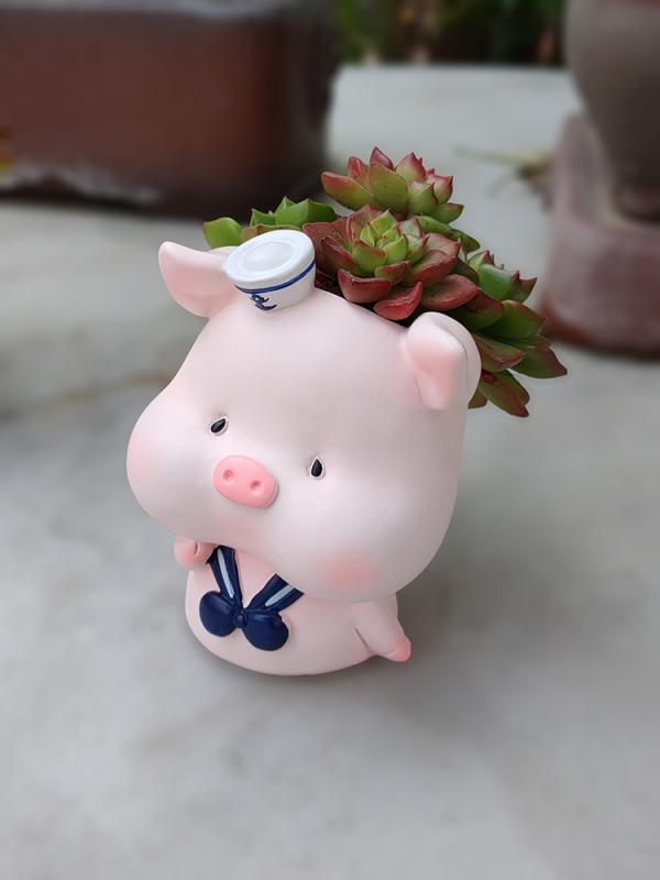 植木鉢 かわいい ブタ うさぎ デスク オフィス テーブル 卓上 飾り 趣味 草花 屋外 樹脂 彫刻 多肉植物..