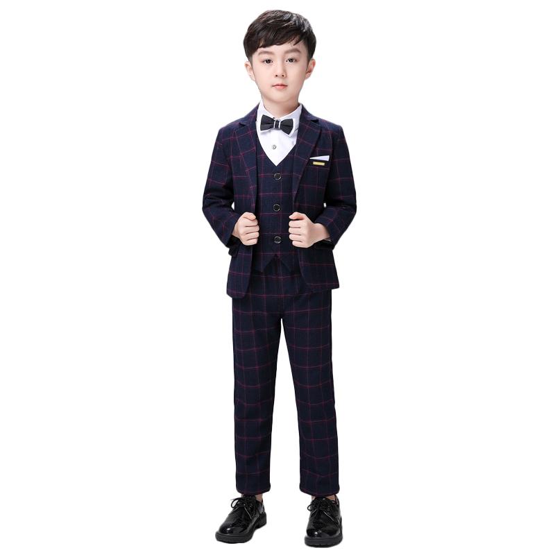 男の子 子供スーツ フォーマル キッズ 礼服 卒業 入学式 七五三 春秋 チェック ジャケット 長ズ