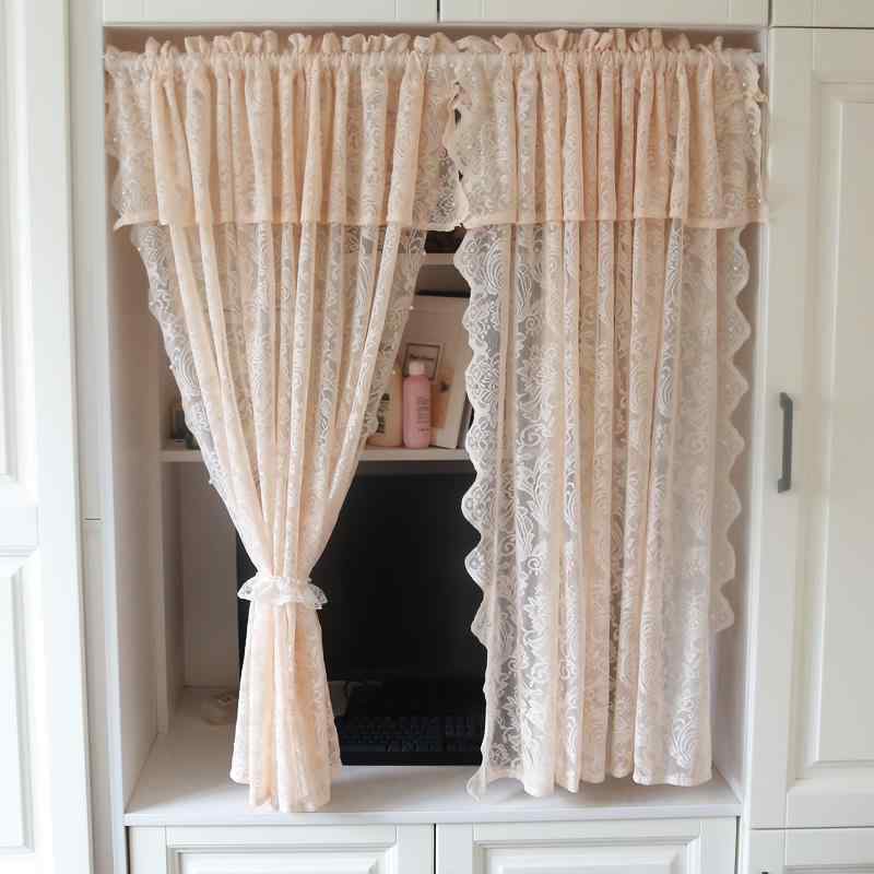 暖簾 おしゃれ シンプル フレンチ レース クラシカル 出窓 バルコニー 面ファスナー レトロ ビーズ フック 風 日よけ 家 インテリア 屋内 仕切り ドア ヘッダー 棚 目隠し ホワイト パーテーション カーテン 装飾 キッチン
