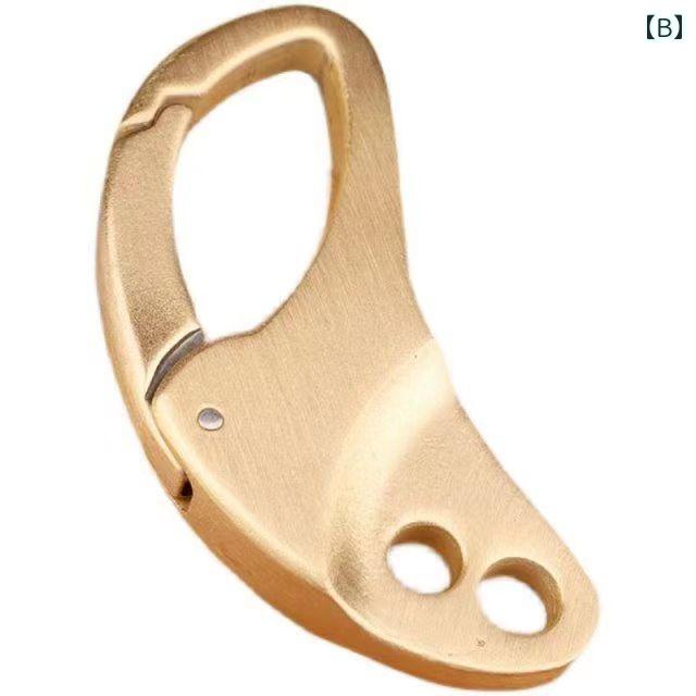 カラビナ おしゃれ 便利 実用的 多用途 真鍮 銅 キー 鍵 ホルダー バックル リング 車 チェーン ウエスト メンズ レディース シンプル