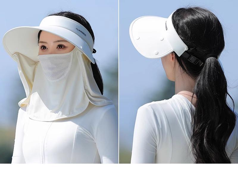 日焼け防止 帽子 レディース サンバイザー 虫除け 夏 防蚊 フェイスガード 保護 旅行 ガーデニング ウォーキング 農作業 アウトドア 接触冷感 通気性 メッシュ つば広 シンプル アイボリー ピンク グレー