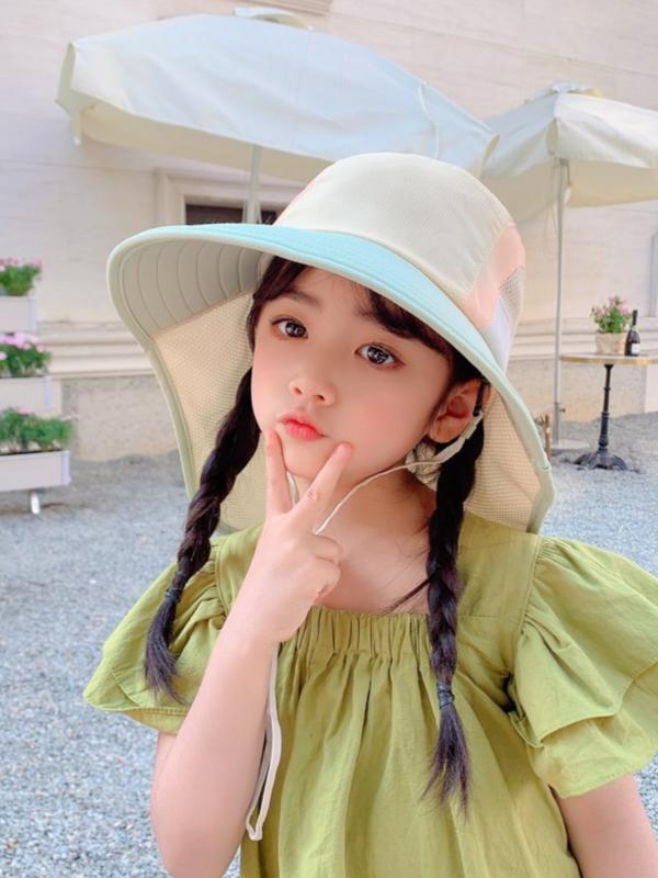 Hat - キッズ 帽子 かわいい 恐竜 無地 シンプル うさぎ 子供 春夏 大きな つば広 メッシュ 日焼け防止 日よけ 紫外線 公園 アウトドア 海 屋外 ハット 男女兼用 黄 ピンク 青 あご紐