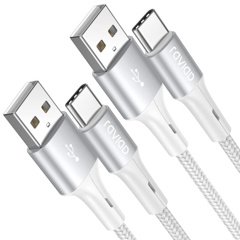 RAVIAD USB Type C ケーブル【1M 2本セット】高耐久編組ナイロン USB充電