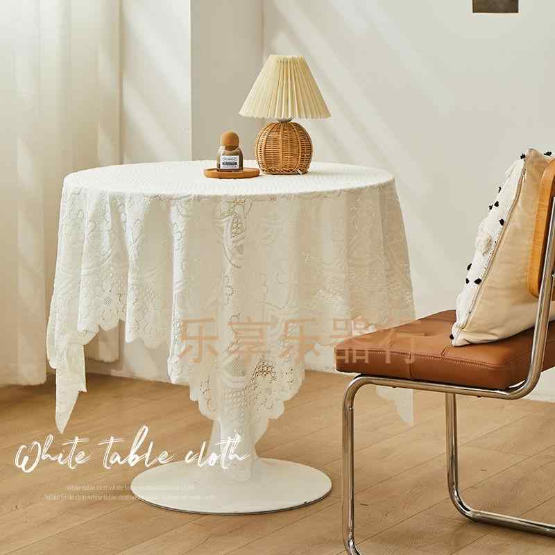 テーブルクロス レース 円形 正方形 レトロ チェスト ダイニング リビング 寝室 わき机 インテリア 装飾 防塵 シンプル おしゃれ 白 花柄