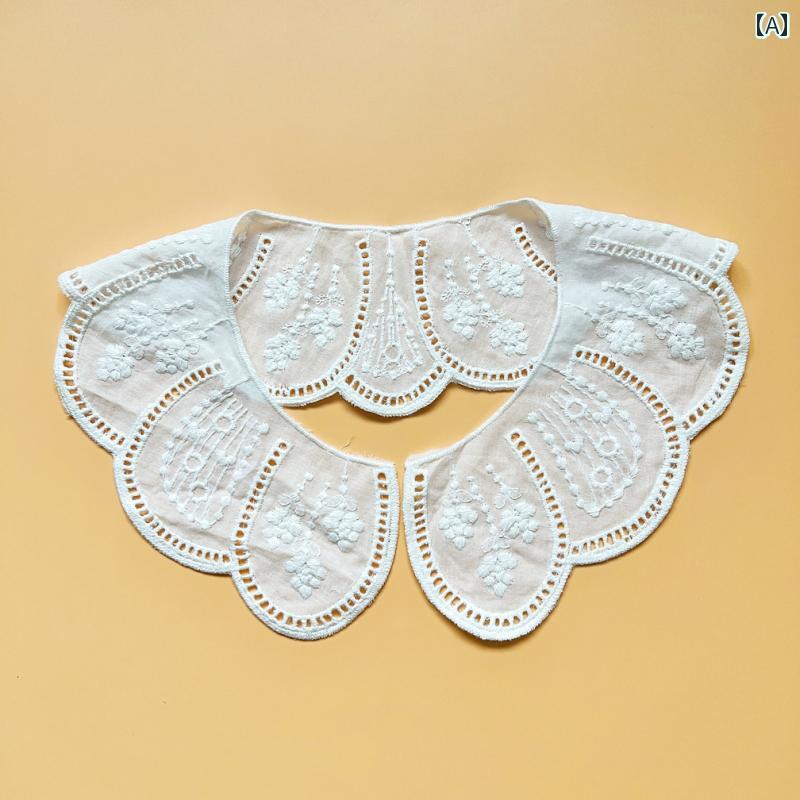 付け襟 子供 キッズ 女の子 レース アクセサリー 小物 コットン 発表会 おしゃれ着用 お呼ばれ フェイクカラー 花柄 ナチュラル リボン シンプル 白