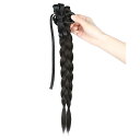 クリップ ウィッグ レディース ヘアアクセサリー 装飾 つけ毛 エクステ 三つ編み バンス ワンタッチ 蝶結び カジュアル かわいい 茶 黒 リボン