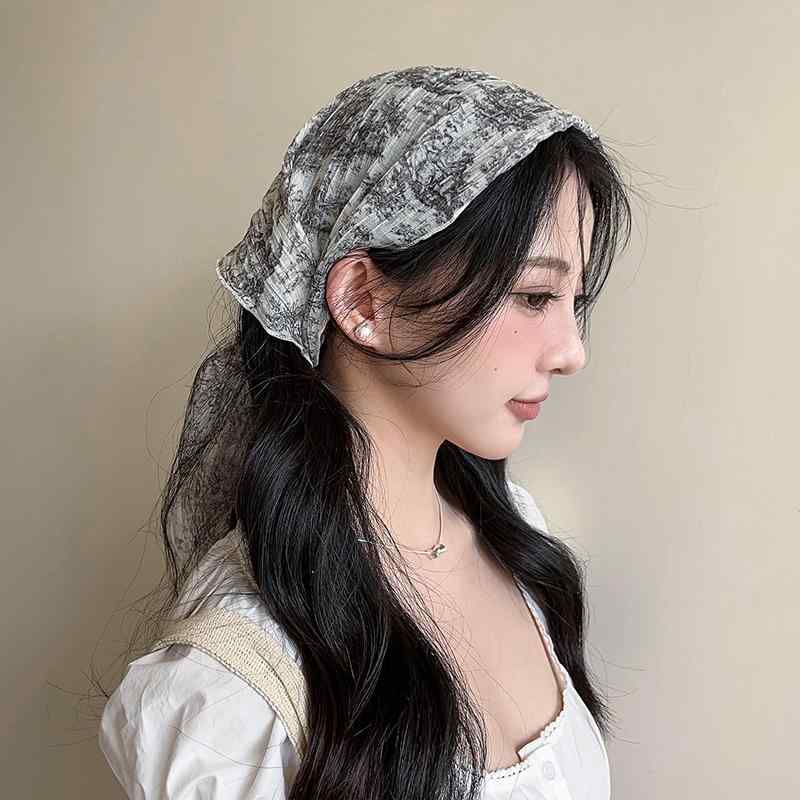 レディース スカーフ 三角形 夏 ヘッド バンダナ アクセサリー 装飾 髪飾り 日除け 海辺 カントリー シ..