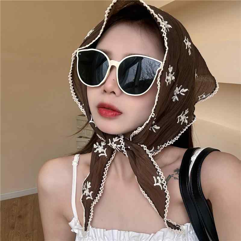 三角巾 大人 おしゃれ 韓国 三角形 ヘッド レディース スカーフ レトロ バンダナ 薄手 アクセサリー 装..