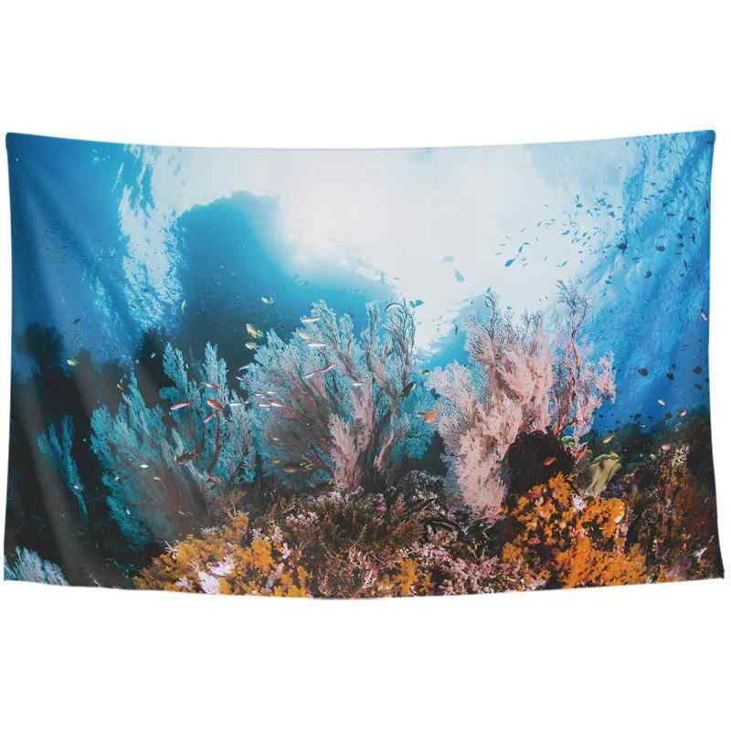 タペストリー 海 長方形 吊り下げ インテリア 寝室 リビング 壁掛け 装飾 撮影 背景 布 アート 洗濯可..