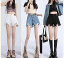 ダメージ デニム ショートパンツ レディース 大人 大きいサイズ ハイウエスト ズボン ボトムス ジーンズ Gパン 夏 コットン ゆったり ワイド 着Į...