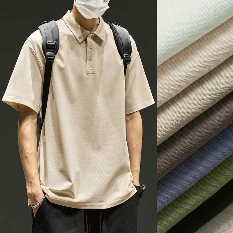 ビッグシルエット ポロシャツ メンズ ゆったり半袖 夏 カジュアル シンプル 無地 普段使い 運動 ドロッ..