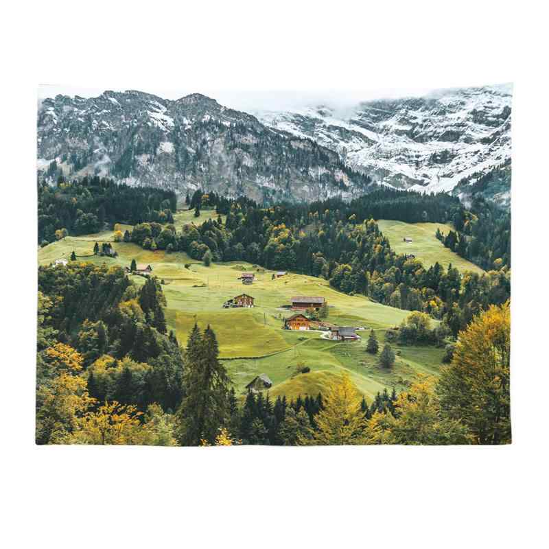 タペストリー 風景 山 絶景 景色 壁掛け 布ポスター ウォールアート インテリア 装飾 雪山 森林 寝室 書斎 リビング 北欧 長方形 厚手 保管袋