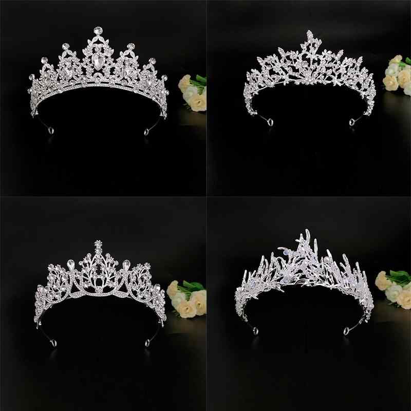 ウエディング ティアラ ブライダル 王冠 キラキラ 結婚式 韓国 ヘアアクセサリー 誕生日 成人 ラグジュアリー イベント プリンセス ゴールド シルバー