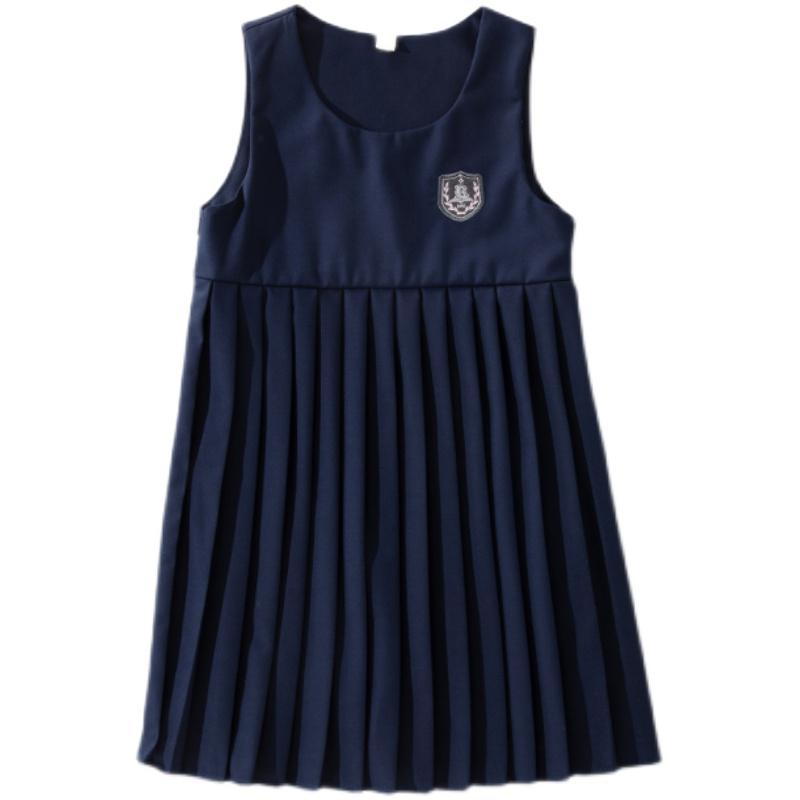 制服風 衣装 キッズ 女の子 子供服 夏 セットアップ プリーツ Aラインスカート JK ワンピース ネクタイ 半袖 シングルブレスト 紫 白 青