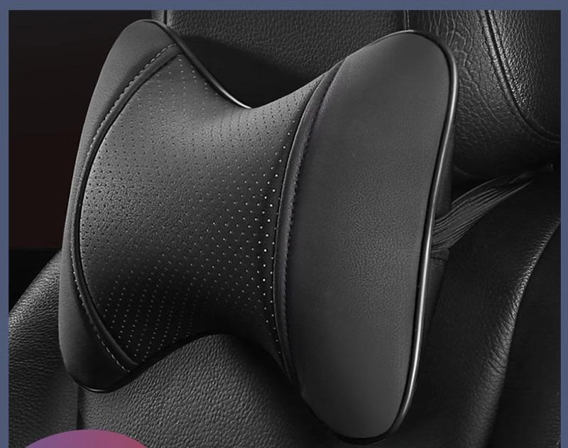車 クッション 首 頭 腰 運転 座席 長距離 腰痛 長時間 頚椎 ランバーサポート 疲労 防止 負担 軽減 枕 ネックピロー カー用品 通気 耐摩耗性 快適 旅行 ドライブ シンプル 人工皮革 PVC ベージュ ブラック レッド バイカラー セット