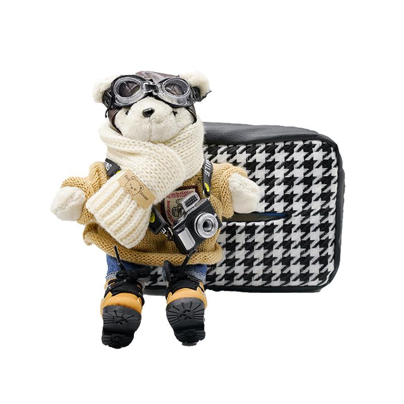 ティッシュケース 車用 ぬいぐるみ かわいい 吊り下げ カーアクセサリー クマ アームレスト バックシー..