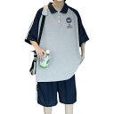 こども ポロシャツ 半袖 夏 男の子 ティーンエイジャー サマー ジュニア 通気性 快適 薄手 冷感 ウール 大きいサイズ 上下セット ハーフパンツ 襟 ボタン...