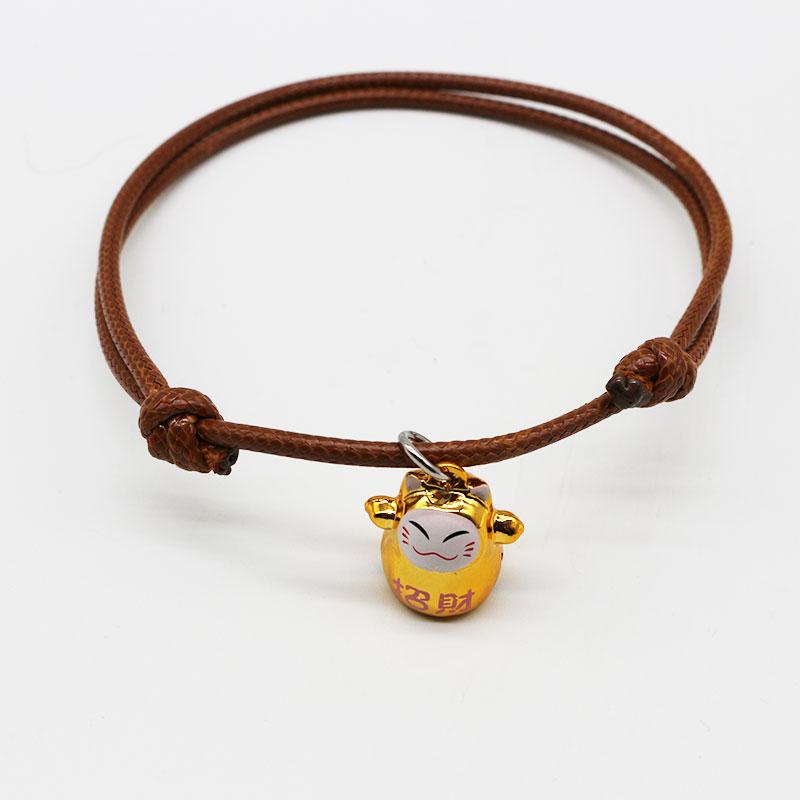 首輪 猫 犬 ペットグッズ アクセサリー チョーカー サイズ調節可能 ロープ 鈴付 普段使い お出かけ かわいい イチゴ 招きネコ トラ 赤 黄色 オレンジ