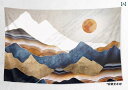タペストリー 山 自然 風景 モダン 大きい リビングルーム 装飾 絵画 壁掛け 吊り布 おしゃれ 長方形 インテリア 粘着 フック 白 グレー オレンジ(3)