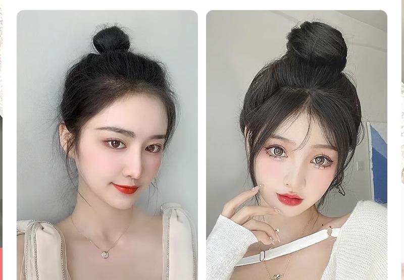 お団子ヘア クリップ ウィッグ レディース アレンジ コスプレ 仕事 パーティー つけ毛 黒 茶髪 ボリュ..