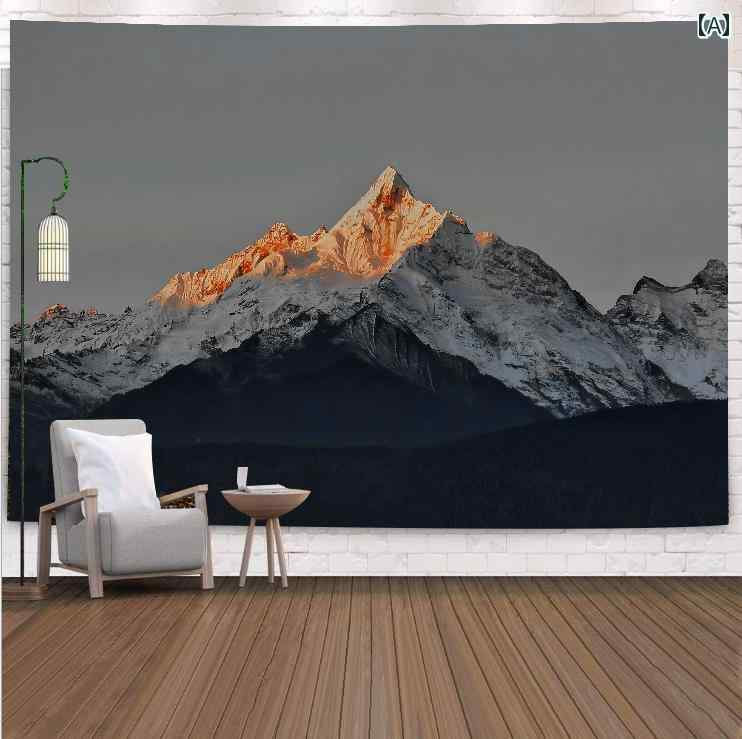 タペストリー 風景 山 雪 絶景 景色 壁掛け 布ポスター ウォールアート インテリア 装飾 寝室 リビング 書斎 コーディネート おしゃれ 洗濯可 大きいサイス