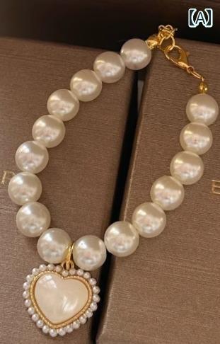 首輪 猫 小型犬 ペット用品 アクセサリー ペンダント パール ストーン 写真撮影 小道具 お出かけ レト..