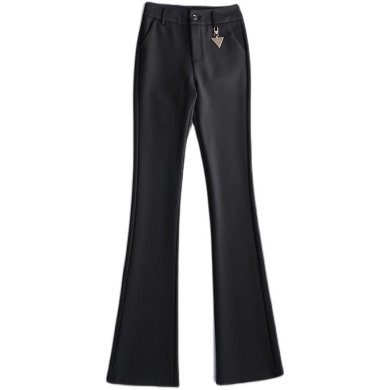Boot Cut Jeans - デニム フレアパンツ レディース ジーンズ 通年 ハイウエスト 足長 カジュアル 大きいサイズ ブーツカット ストレッチ 黒 カーキ ベルト チャーム