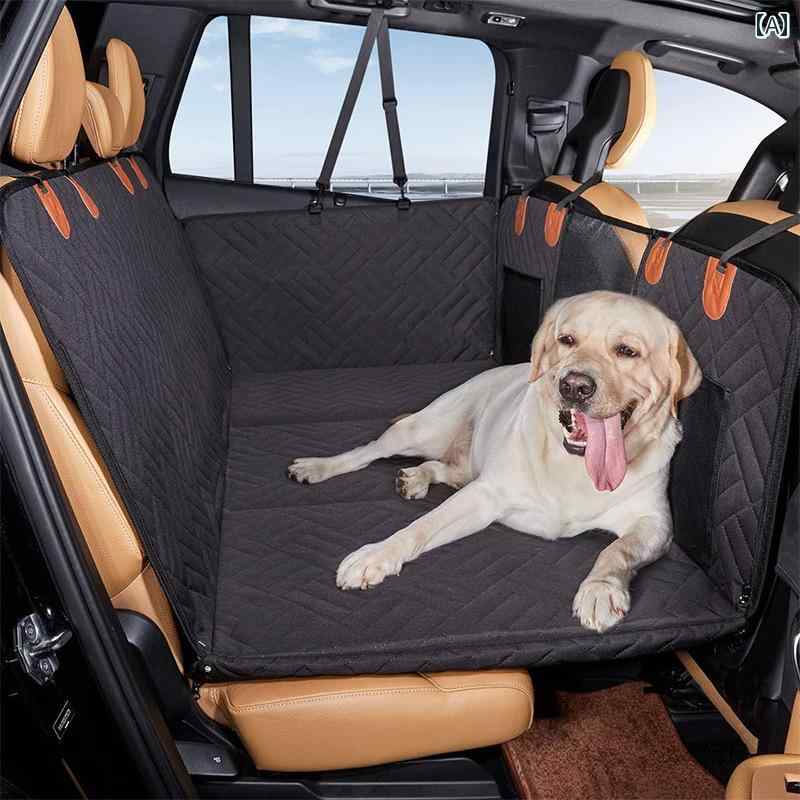 フロントップ楽天市場店の車 犬 ドライブシート ペット マット 後部座席 汚れ防止 防水 カバー ボード 大きいサイズ 収納 ポケット 無地 シンプル 黒 グレー｜アングル2
