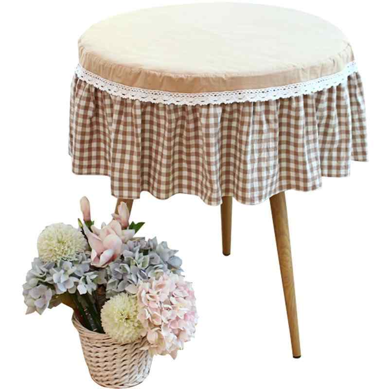 コーヒーテーブルクロス 円形 ダイニング リビング 家庭用 バルコニー 綿 大きいサイズ カーキ 青 チェック柄 無地 レース シンプル おしゃれ