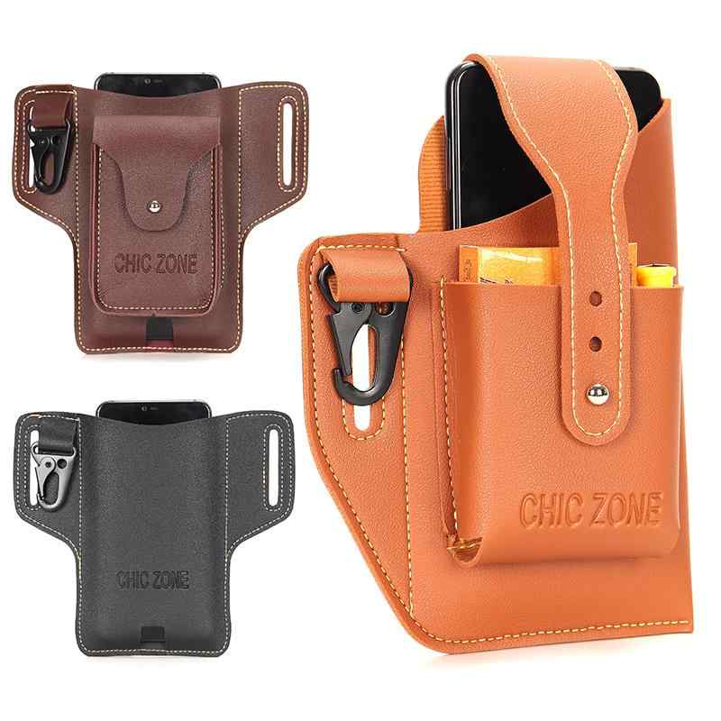 スマホ ベルトポーチ メンズ PUレザー 縦型 タバコ キーホルダー ポケット ソフト 通気 耐摩耗 防水 ランニング スポーツ 建設現場 おしゃれ 黒 カーキ 茶色 プレゼント 父の日 誕生日