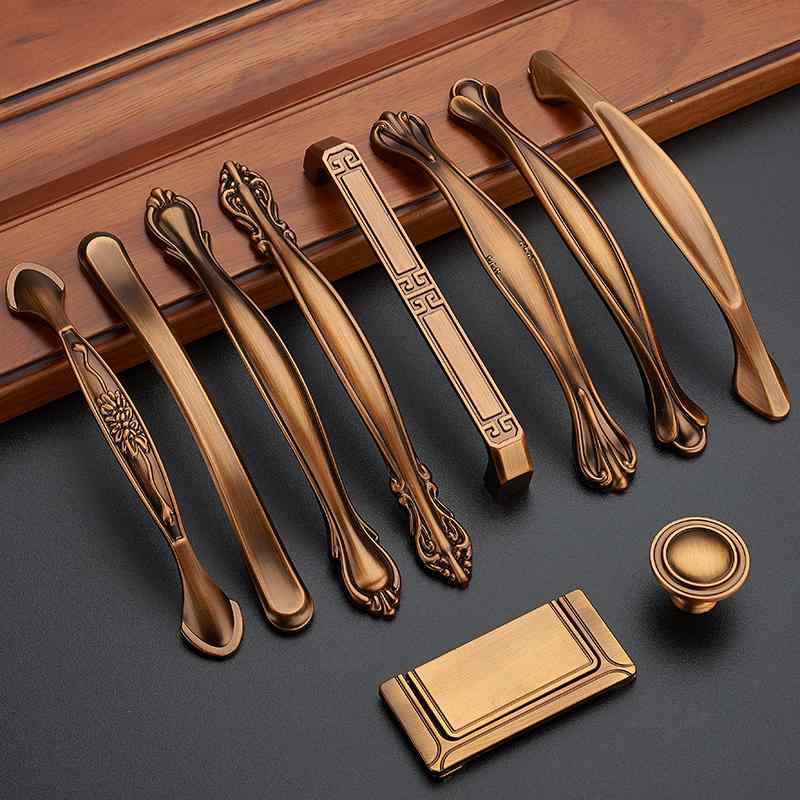 取手 アンティーク調 ハンドル DIY 真鍮 中国式 クローゼット 引き出し 扉 キャビネット 家具 黄色 ブ..