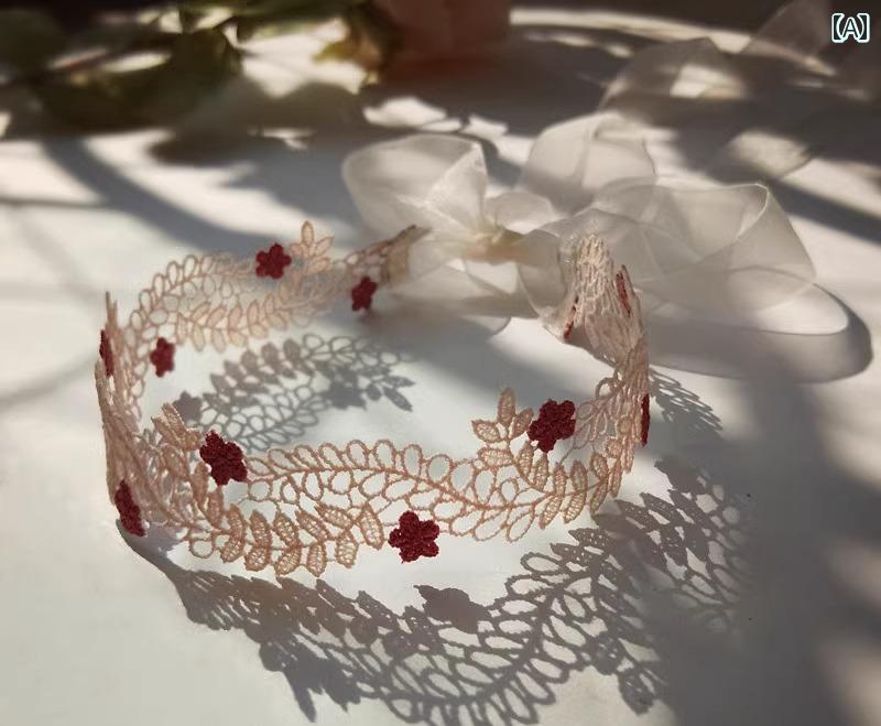 チョーカー レディース 韓国 ネックレス アクセサリー ファッションアイテム 装飾 鎖骨 フック 紐 刺繡..