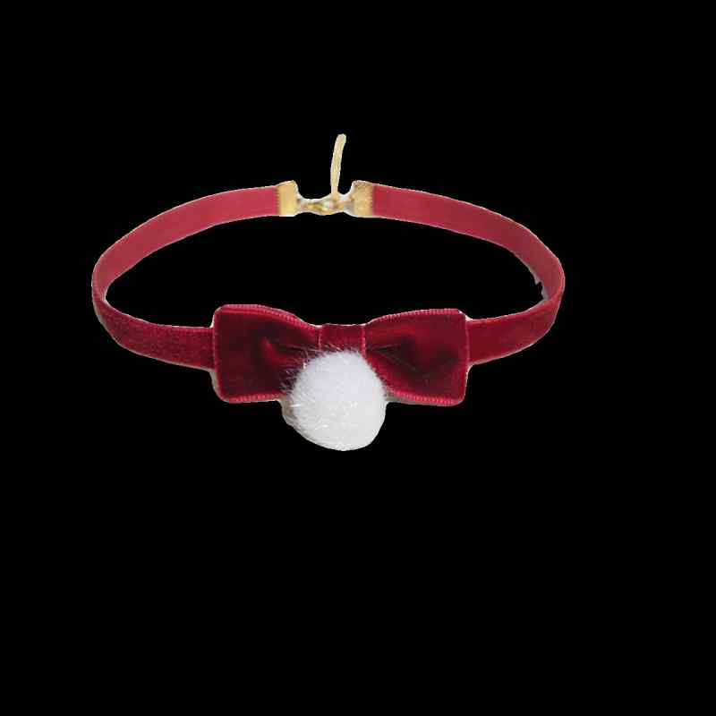 チョーカー レディース ベルベット ファーボール レトロ ネックレス アクセサリー ファッションアイテ..