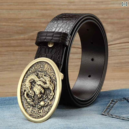 ベルト メンズ 大人 牛革 プレートバックル 銅 龍 シングルループ クロコダイル柄 無地 ビジネス 普段使い 外出用 おしゃれ 黒 茶 ベルト メンズ 大人 牛革 プレートバックル 銅 龍 シングルループ クロコダイル柄 無地 ビジネス 普段使い 外出用 おしゃれ 黒 茶