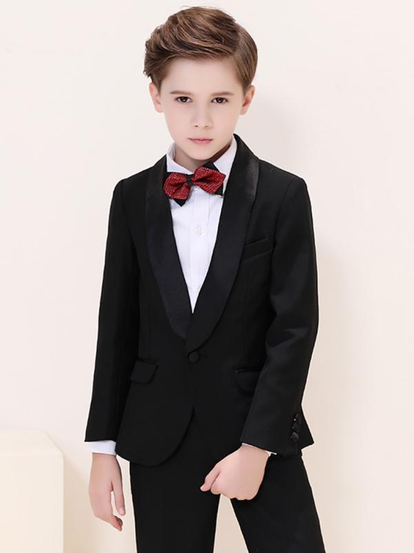 スーツ 子供 男 おしゃれ 入学 卒業 入園 卒園 式 発表会 舞台 パフォーマンス 衣装 キッズ ファッション 男の子 韓国 ブラック ホワイト レッド シンプル