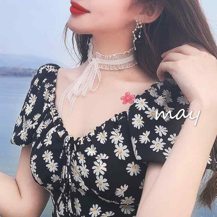 チョーカー レディース リボン レース チェーン バックルレス ネックレス アクセサリー 小物 フェミニ..