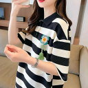 ポロシャツ キッズ 半袖 長袖 大きいサイズ ビッグシルエット ワンポイント 女の子 夏 ゆったり カジュアル 子供服 襟付き ボーダー 黒 白 花