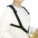 サックス ストラップ ショルダー 肩掛け 吊り下げ 柔らかい 使いやすい 大人 子ども コンサート 演奏 発表会 金属フック バックル 黒