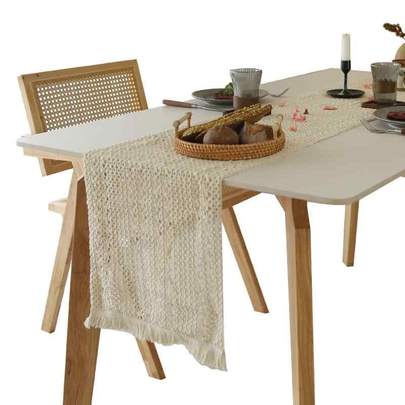 テーブルランナー オシャレ 編み 織り レトロ シンプル 綿 リネン フリンジ キャビネット カバー 柔ら..