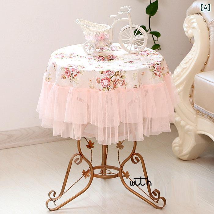 コーヒーテーブル クロス おしゃれ 正方形 40cm レース 厚手 防塵 インテリア 家庭 炊飯器カバー リビングルーム 装飾 カントリー 花柄 チェック ピンク 紫