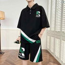 ポロシャツ キッズ 半袖 男の子 おしゃれ ルーズ 大きいサイズ 夏 スポーツ カジュアル 薄手 ひんやり 涼しい 快適 セットアップ ブラック ブルー ホワイ...