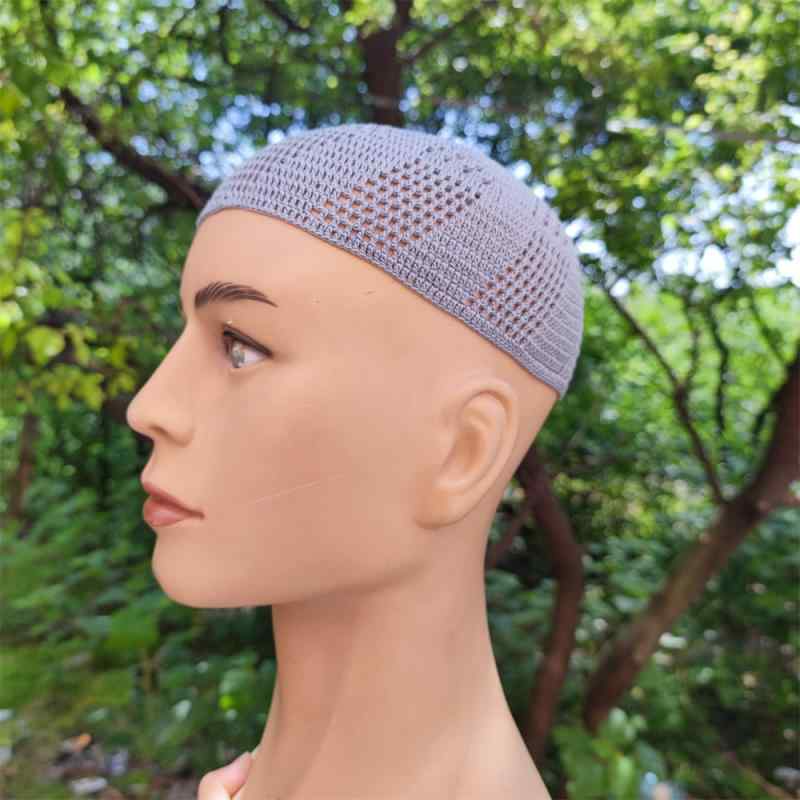 ビーニー サマーニット帽 春夏 メンズ メッシュ 薄手 浅型 伸縮性 通気性 柔らかい 手編み エスニック ワッチキャップ イスラム帽子 シンプル カジュアル おしゃれ 白 茶 グレー