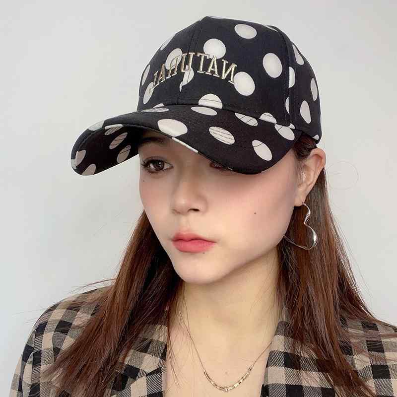 キャップ レディース 夏 春 水玉 ドット ロゴ 刺繍 カジュアル 日焼け防止 日よけ 帽子 黒 白 ピンク ..