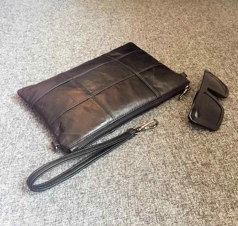 スマホ と 財布 が 入る バッグ メンズ クラッチ ハンド シープスキン ジッパー ストリート ポ