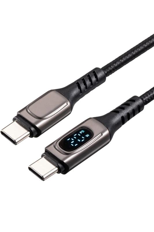 サンワダイレクト サンワダイレクト USB-C ケーブル 1m PD100W対応 PD電力表示機能付き MacBook Pro/iPad Pro/Galaxy等対応 500-USB07