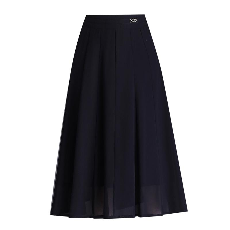 樂天商城 - スカート きれいめ 夏 シフォン レディース 春 ハイウエスト 大きいサイズ スリムフレア ミモレ丈 Aライン ポケット 涼しい 上品 無地 黒 赤 青