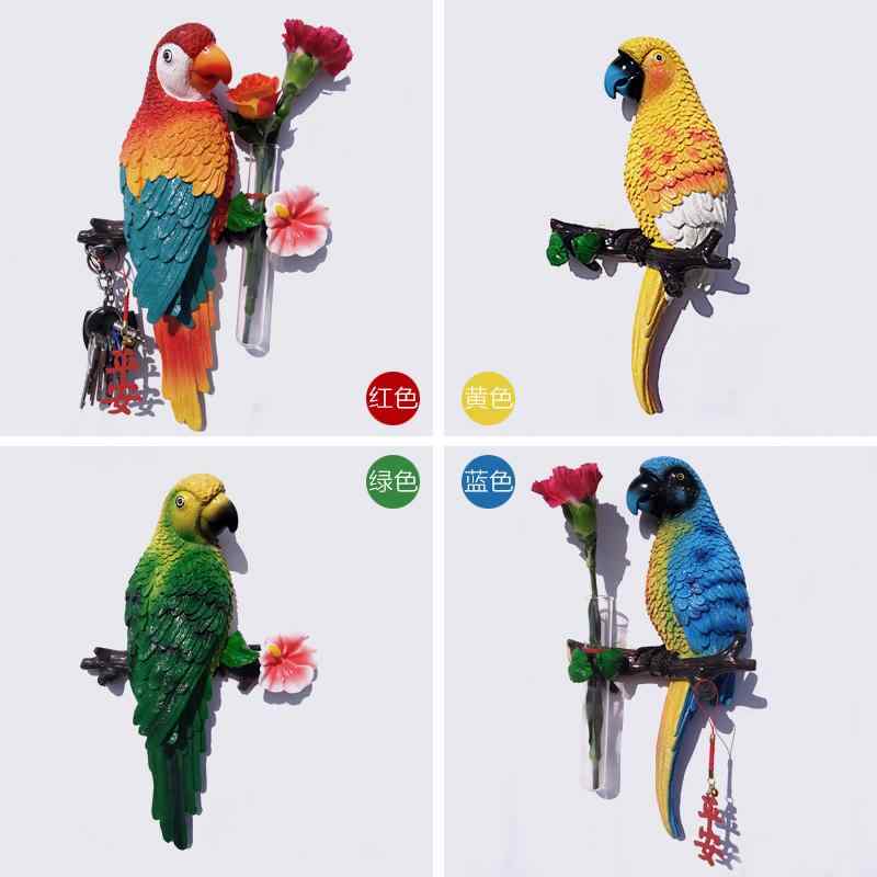 インテリア 壁 飾り ウォール デコ オブジェ おしゃれ リビング 立体 オウム 背景 樹脂 寝室 ベッド ルーム 掛け 鳥 カラフル